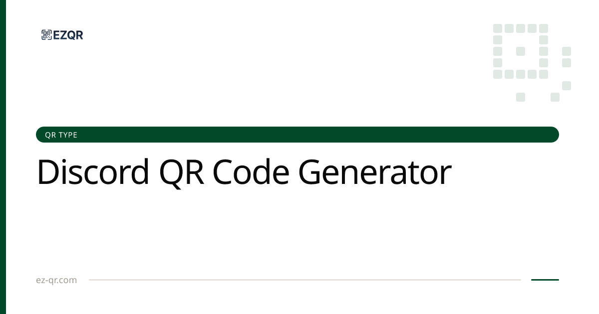 Free Discord QR Code Generator — Server Invite Links | EZQR