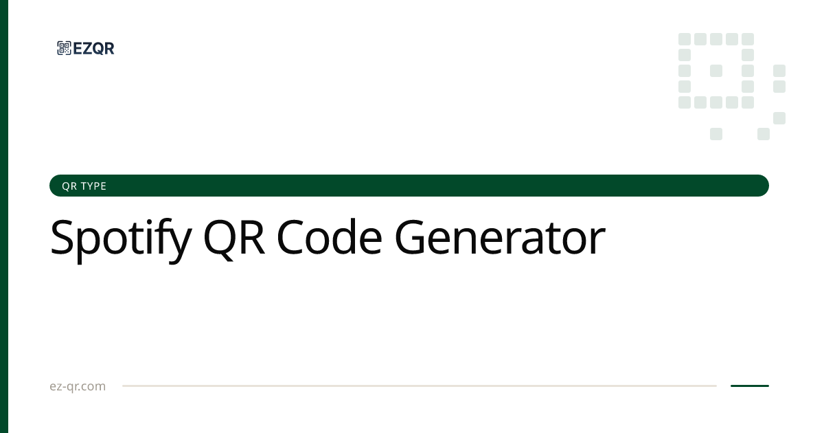 Free Spotify QR Code Generator — Playlist, Song, Artist | EZQR
