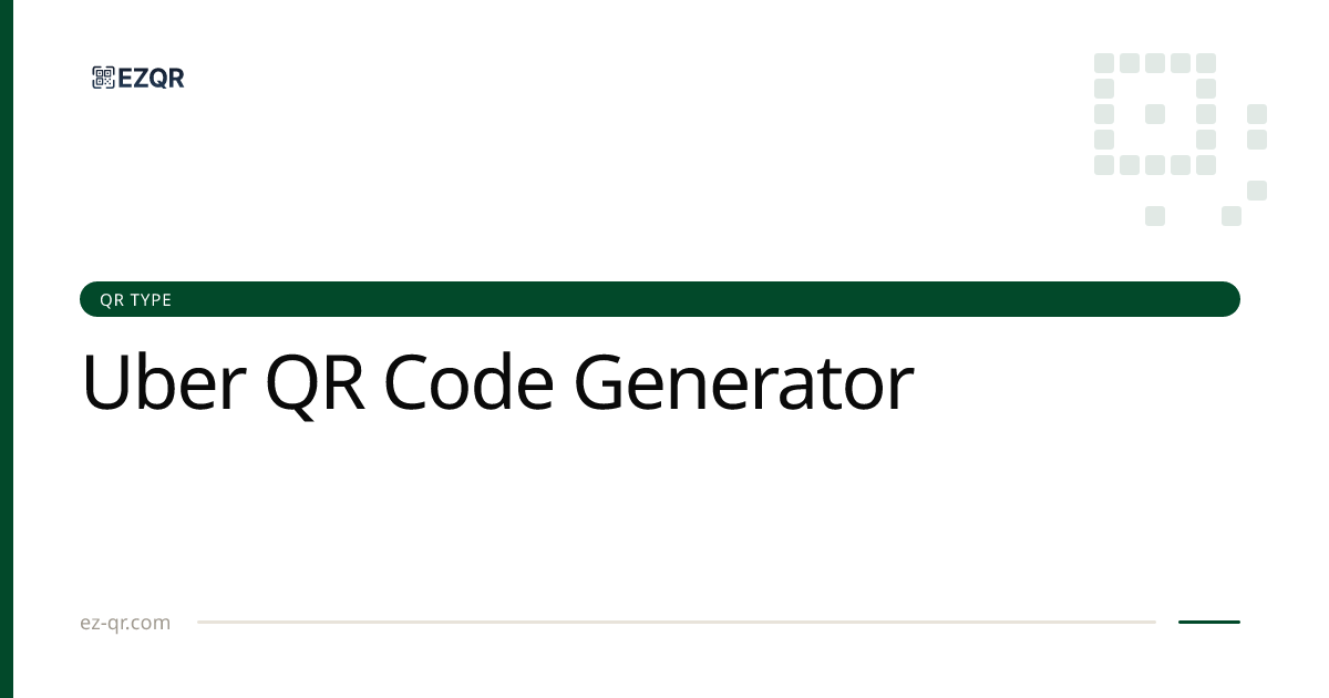 Free Uber QR Code Generator — Ride Deep Links | EZQR